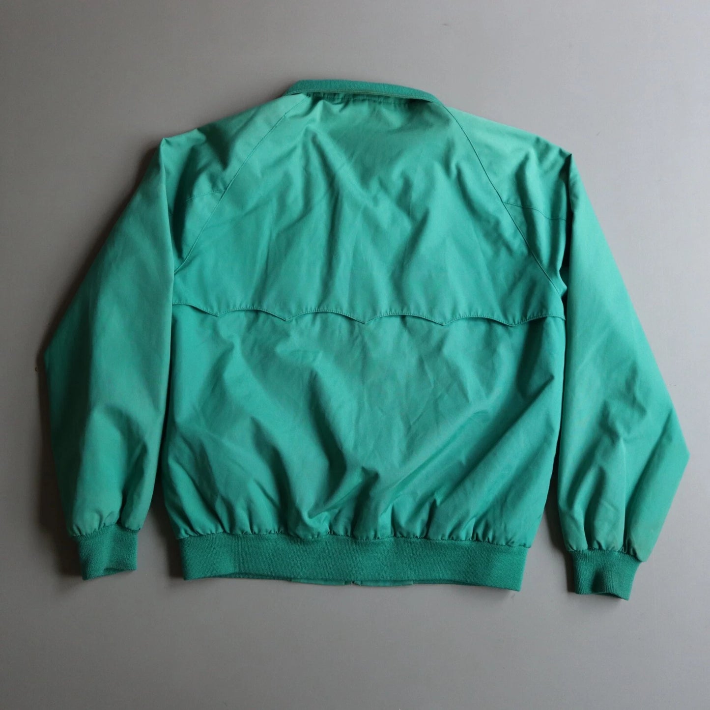 Vintage Izod Lacoste Harrington Jacket Teal Green Plaid Lining Men's Medium
