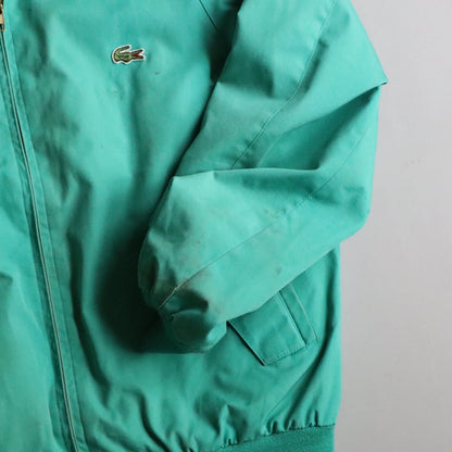 Vintage Izod Lacoste Harrington Jacket Teal Green Plaid Lining Men's Medium