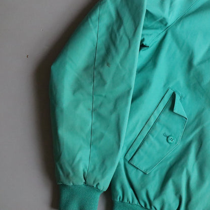 Vintage Izod Lacoste Harrington Jacket Teal Green Plaid Lining Men's Medium