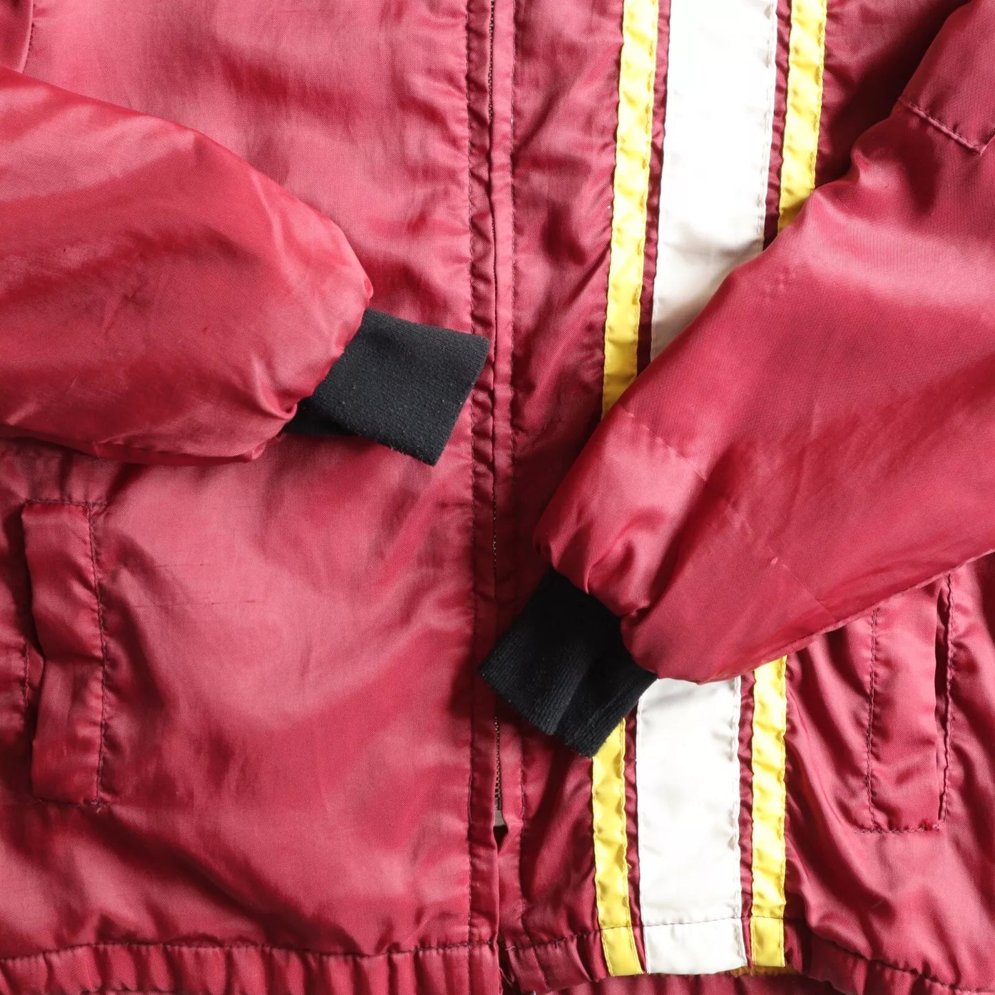 VINTAGE 70s 80s Great Lakes Lined RACING Stripe JACKET Car Stripe Rare S Small