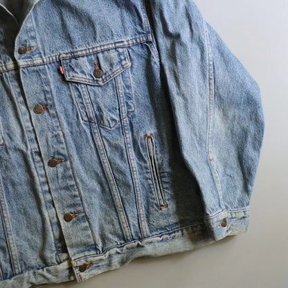 Vintage Mens Levis 70507 Alpha Distressed Faded Denim Jean Jacket Medium